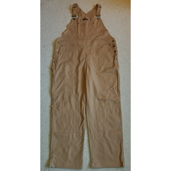 Mens Overalls-COLUMBIA-brown cotton canvas carpenter Performance Hunting Gear-XL - Picture 1 of 8